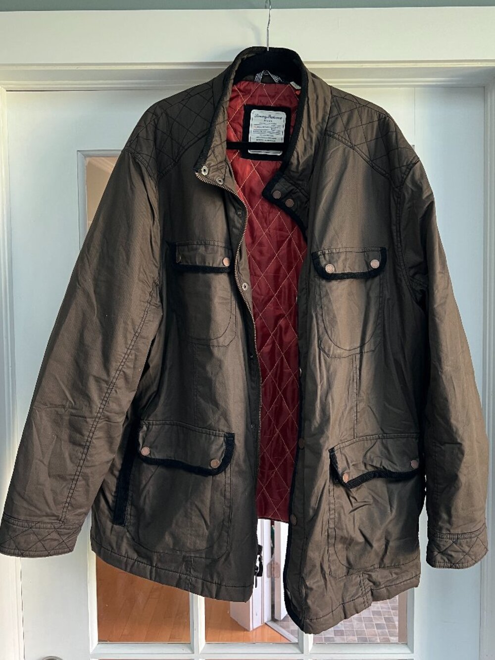 Tommy Bahama Men’s Field Jacket 2XB Big & Tall Brown Quilted Lined Coat